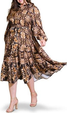 Flying Tomato Geometric Floral Shirtdress in Black at Nordstrom Rack, Size 1X