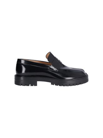 Maison Margiela Black Calf Leather Tabi County Loafers