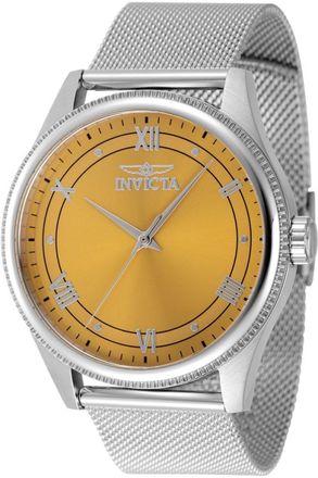 Invicta Celestial 48481 Heren Horloge - Quartz Uurwerk - Roestvrij Staal met Gele Wijzerplaat - 43mm