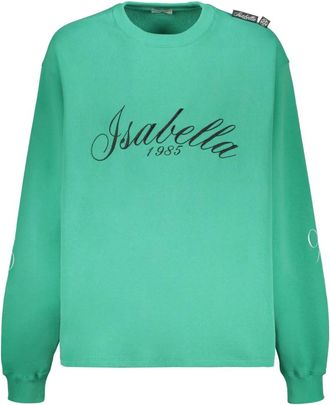 Isabella 1985 Geborduurde katoenen hoodie - Heren - Sweatshirts - Groen - XL - Katoen - Hoodies & sweatvesten