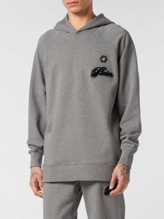 Philipp Plein Felpa con cappuccio in jersey con logo a contrasto