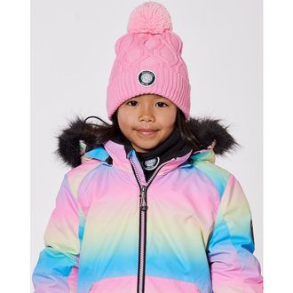Deux par Deux Lined Knit Pompom Hat in Pink at Nordstrom, Size 6-12 M