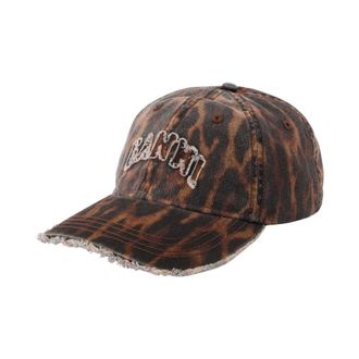 Ganni Cap in Ocelot Leopard - Dames - Accessoires - Bruin - Maat: ONE Size Katoen