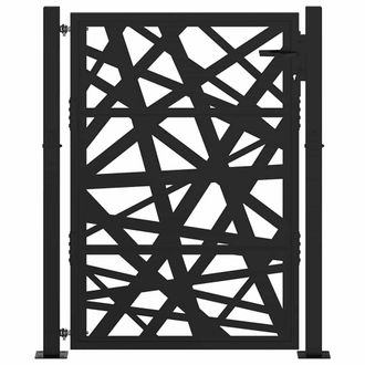 Berkfield Home Beautiful Garden Gate Black 105x130 cm Steel Light Design