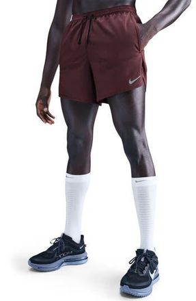 Nike Dri-FIT Stride 2-in-1 Running Shorts in Burgundy Crush/Silver at Nordstrom Rack, Size Xx-Large
