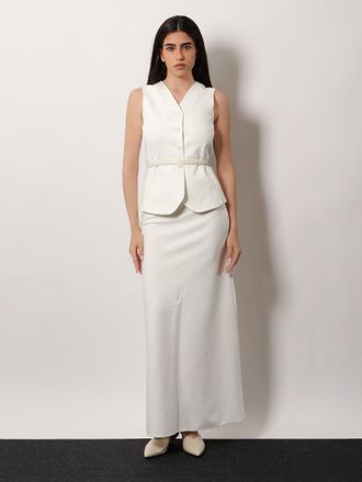 Max Mara Womens Viscose Flared Skirt White