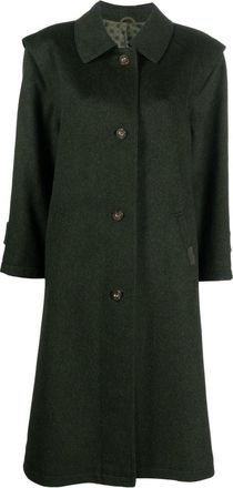 A.N.G.E.L.O. Vintage Cult 1970s box pleat detail knee-length coat - women - Wool/Polyamide - 46 - Green