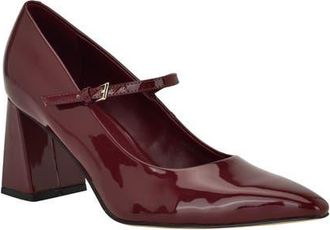 Calvin Klein Naprina Pointed Toe Mary Jane Pump in Red Patent at Nordstrom, Size 8.5