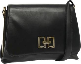 Ferragamo Pre-owned Cross Body Bags, female, Black, Size: ONE SIZE Pre-owned Leather Shoulder Bag