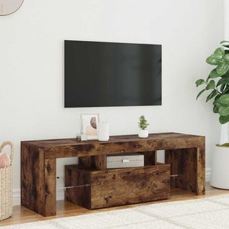 vidaXL Vidaxl - Mueble De Tv Con Luces Led Roble Ahumado 120x35x40 Cm
