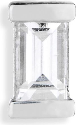 Maria Tash Diamond Baguette Single Threaded Stud Earring in White Gold at Nordstrom, Size 4 Mm