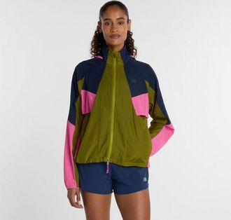 New Balance Womens RC Jacket in Green Polywoven, size X-Small