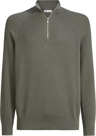 Brunello Cucinelli Cotton sweater in Khaki at Nordstrom, Size 56 It