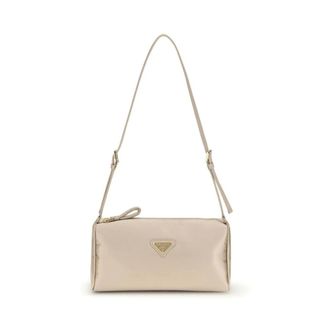 Prada Satin Mini Shoulder Bag - female - Prada - Shoulder Bags - Beige - ONE SIZE - Bags