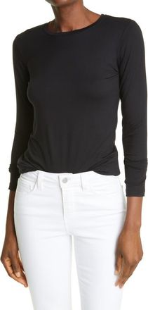 L'agence Tess Long Sleeve Stretch Jersey Top in Black at Nordstrom, Size Large