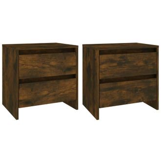 vidaXL Comodini 2 pz Rovere Fumo 45x34,5x44,5 cm in Truciolato - Vidaxl