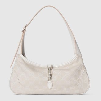 Gucci Jackie Slim Medium Shoulder Bag, White, GG Canvas