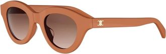 Celine Celine - Triomphe Mini Zonnebril - Dames - Accessoires - Oranje - Maat: 47 MM