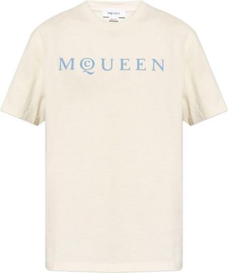 Alexander McQueen Ivory Cotton T-Shirt