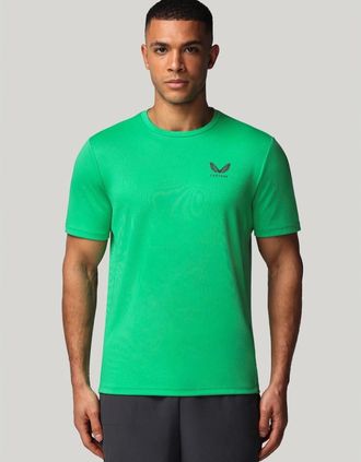 Castore Mens Castore Short Sleeve Polyester Mens Green Activewear T-Shirts - Size: 40