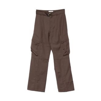 Frankie Shop Broeken, Dames, Bruin, M, Nylon, Rechte broek
