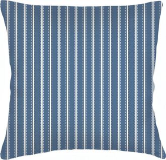 Anaya with Love French Stripe Linen Euro Pillow with Down Insert in Navy Blue at Nordstrom, Size 26X26
