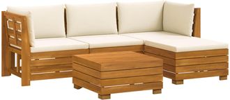 vidaXL 5 Uds. Conjunto De Sof&aacute;s De Exterior Madera De Acacia S&oacute;lida Vidaxl