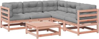 vidaXL Set De Sof&aacute;s Jard&iacute;n 6 Pzas Con Cojines Madera Abeto Douglas Vidaxl