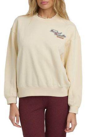 Billabong Raise Blaze Kendal Crewneck Sweatshirt in White Cap at Nordstrom, Size X-Large