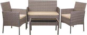 Wanderlust Deco Set Mesa, Sof&aacute; Y 2 Sillones Color Gris