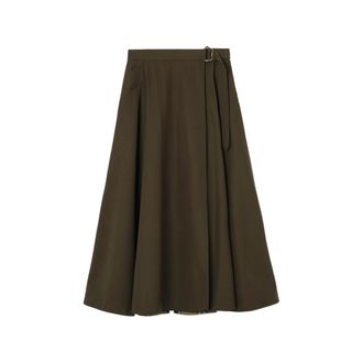 Burberry Wool Twill Midi Skirt