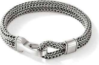 John Hardy sterling silver wheat-chain hook bracelet - men - Sterling Silver - L