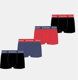 Sergio Tacchini Mens 4 Pack Plain Design Boxer Brief - Multi - Size: 32/34/35