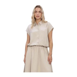 Simple Blouse - Dames - Blouses - Beige - XS - Overhemden