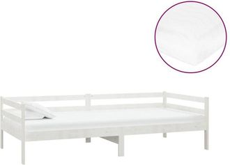 vidaXL Vidaxl - Sof&aacute; Cama Con Colch&oacute;n Madera De Pino Maciza Blanco 90x200 Cm