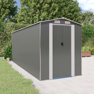 vidaXL Cobertizo De Jard&iacute;n Acero Galvanizado Gris Claro 192x523x223 Cm Vidaxl