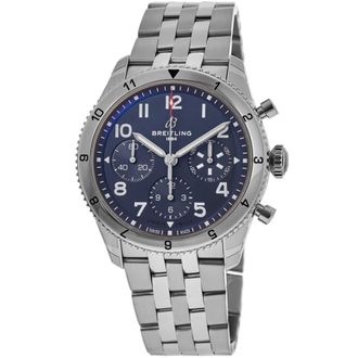 Breitling Classic Avi Chronograph 42 Tribute to Vought F4U Corsair Blue Dial Steel Mens Watch A233801A1C1A1