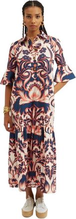 La DoubleJ Moonlight Frilled Dress - Dames - Maxi kleedjes - Veelkleurig - XS - Katoen - Kleedjes