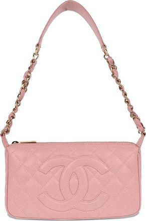 Chanel 2004-2005 diamond-quilting shoulder bag - women - Caviar Leather - One Size - Pink