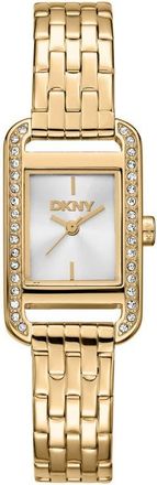 DKNY Signature Shape Crystal Bezel Tank Bracelet Watch, 20mm x 33mm in Silver/gold Tone at Nordstrom
