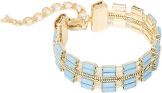 Patrizia Pepe rectangle-stones link bracelet - Gold