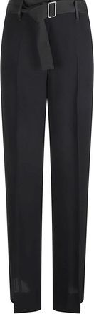 True Royal Zwarte Viscose Broek - Dames - Straight fit broeken - Zwart - L - Broeken