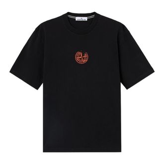 Stone Island Katoenen jersey T-shirt - Heren - Tops - Zwart - Maat: S Katoen