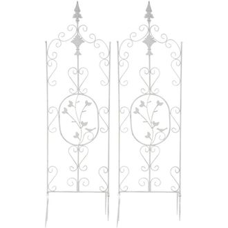 Clp Set De 2 Soportes Para Enredaderas Burgus Blanco Antiguo