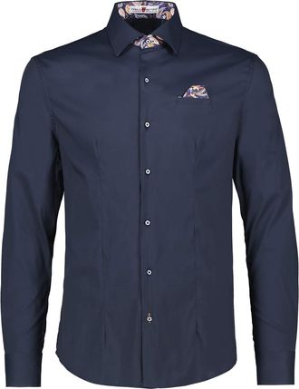 Paolo Di Matteo Mens Shirt Art 2724 MOD 2155 - Slim Fit - Made in Italy - Italian Collar - Shirt with Contrasts, blue, L