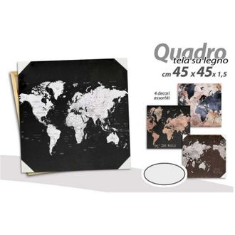 Trade Shop Trade Shop - Quadro Quadretto Decorativo 45x45x1,5cm Tela Su Legno Deluxe 4 Decori Ass 834790