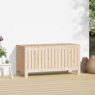 Berkfield Home Garden Storage Box 108x42.5x54 cm Solid Wood Pine in Natural