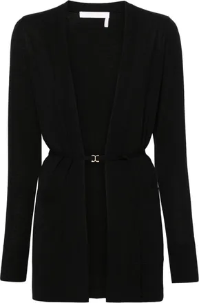 Chlo&eacute; belted wool cardigan - women - Wool - S - Black