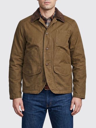 Filson Giacca leggera in cotone con colletto in velluto a coste e logo