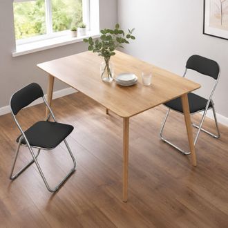 Dmora Dmora Juego De Dos Sillas Plegables, Color Negro, Medidas 43 X 47 X 78 Cm